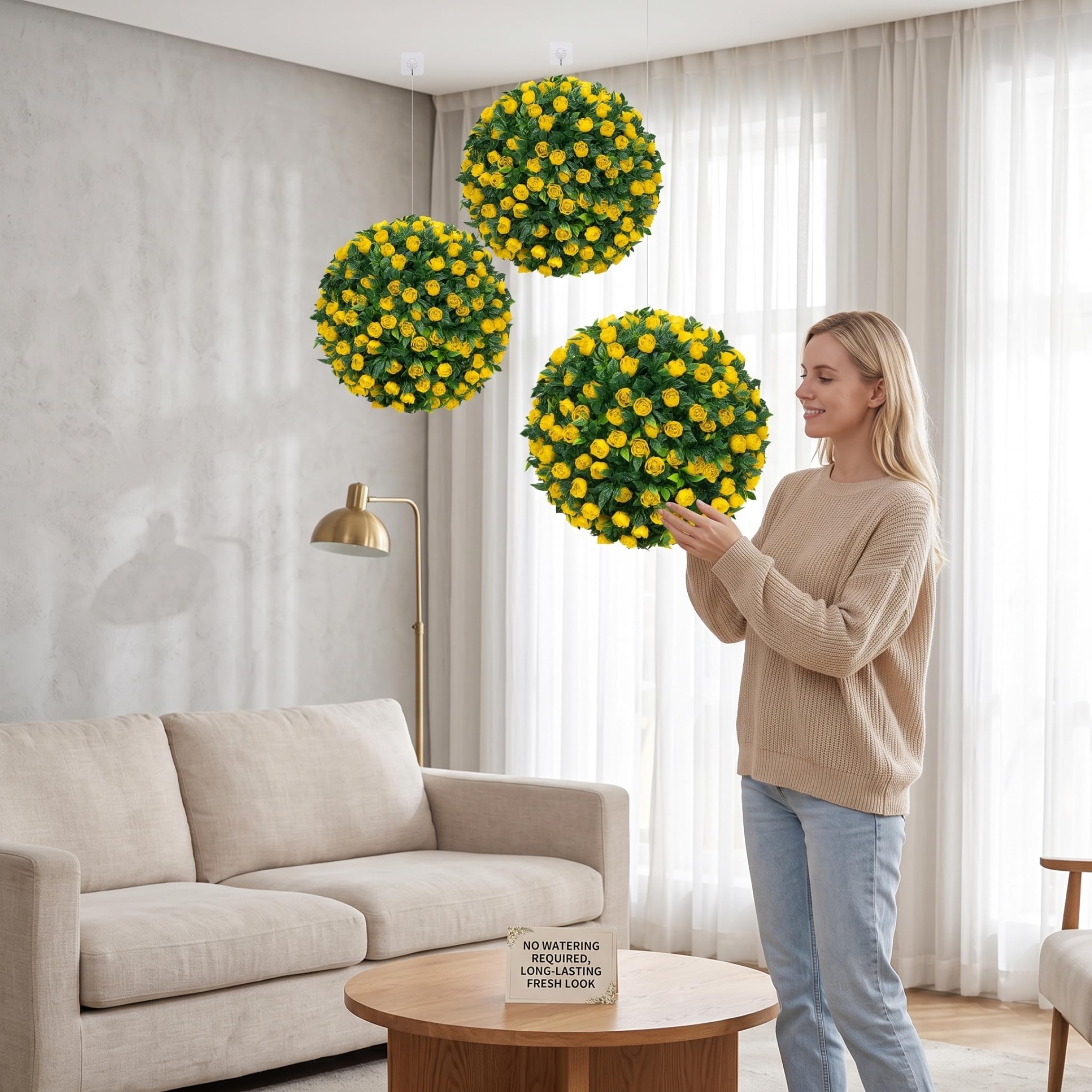 Topiaire artificiel pour l'extérieur, boules topiaires réalistes, 10 pouces