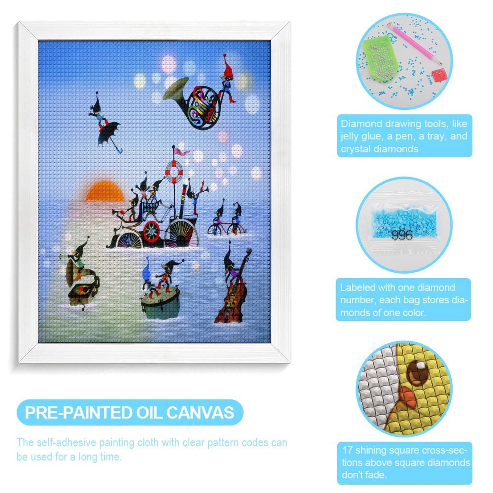 Amazon.co.jp: 藤城清治 こびとの旅立ち 5Dダイヤモンドペインティング