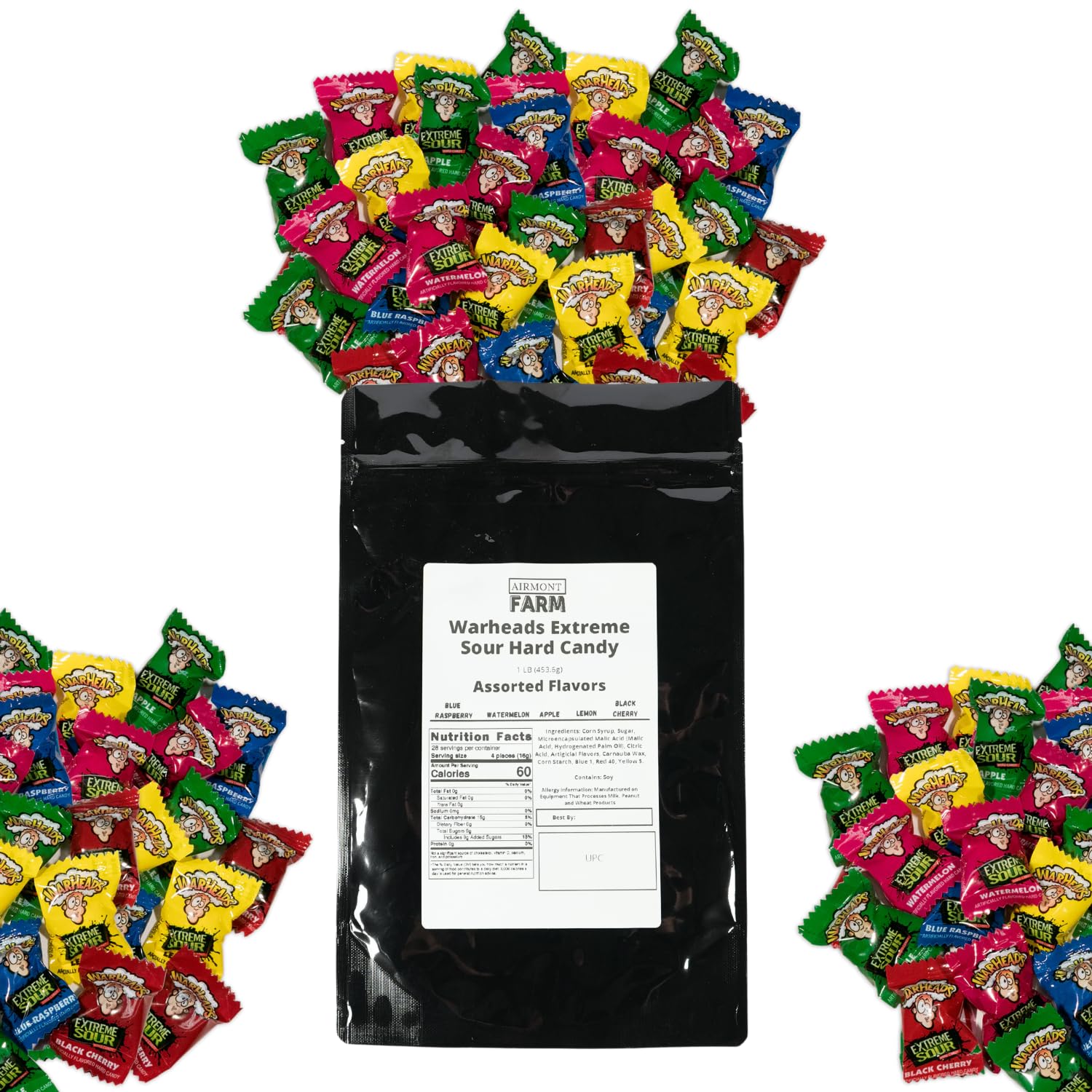 Airmont FarmWarheads Extreme Sour Hard Candy (Assorted Flavors) (1 LB)