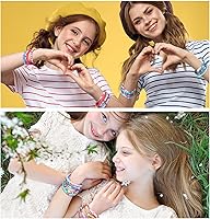 Vista 3 de Jadive 48 piezas de pulseras de Navidad de la amistad a granel, pulseras ajustables coloridas para niños, pulseras elásticas de arcilla, pulseras