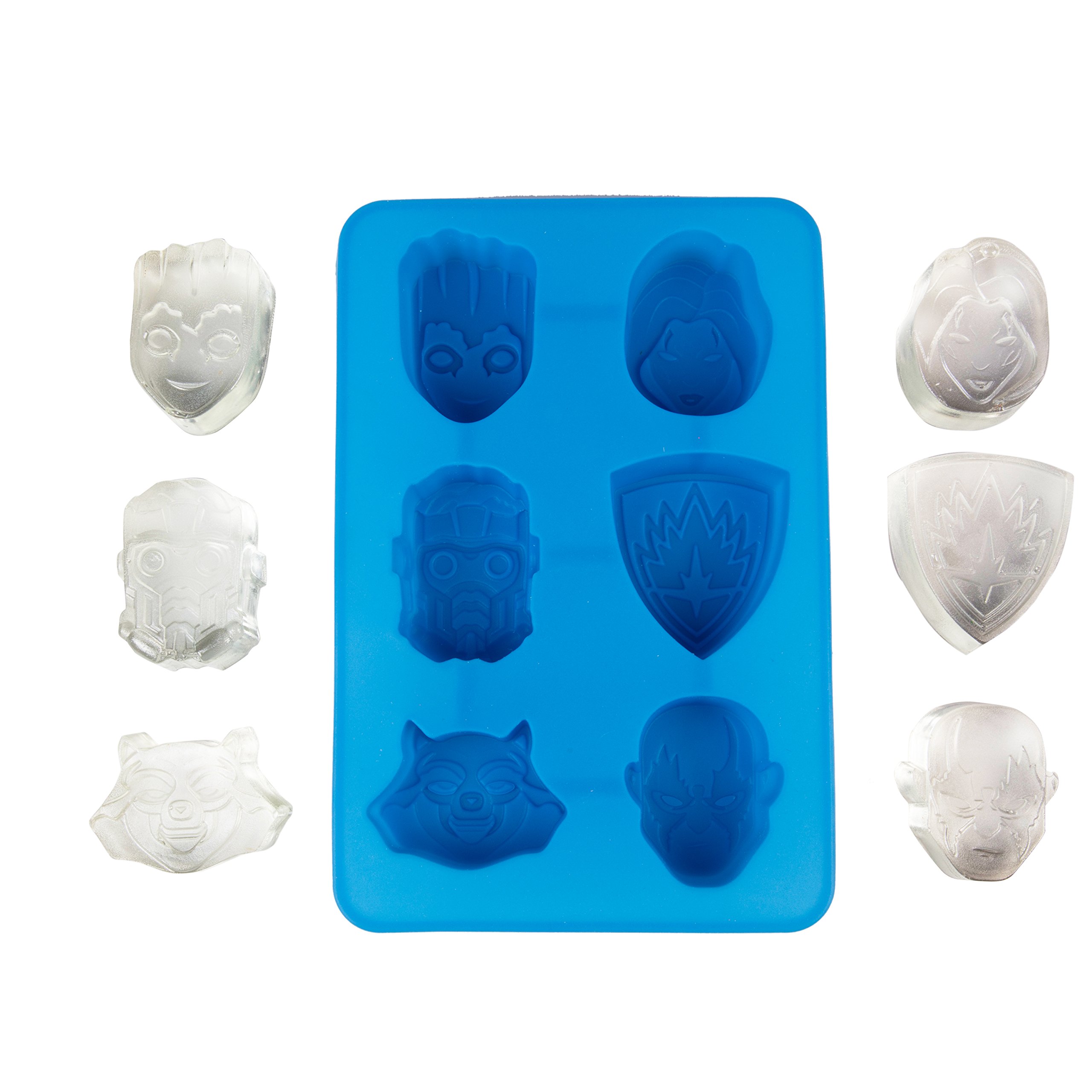 Guardians of the Galaxy Silicone Ice Cube Tray or Chocolate Mold - Groot, Star Lord, Rocket Raccoon and More - Makes 6 Cubes