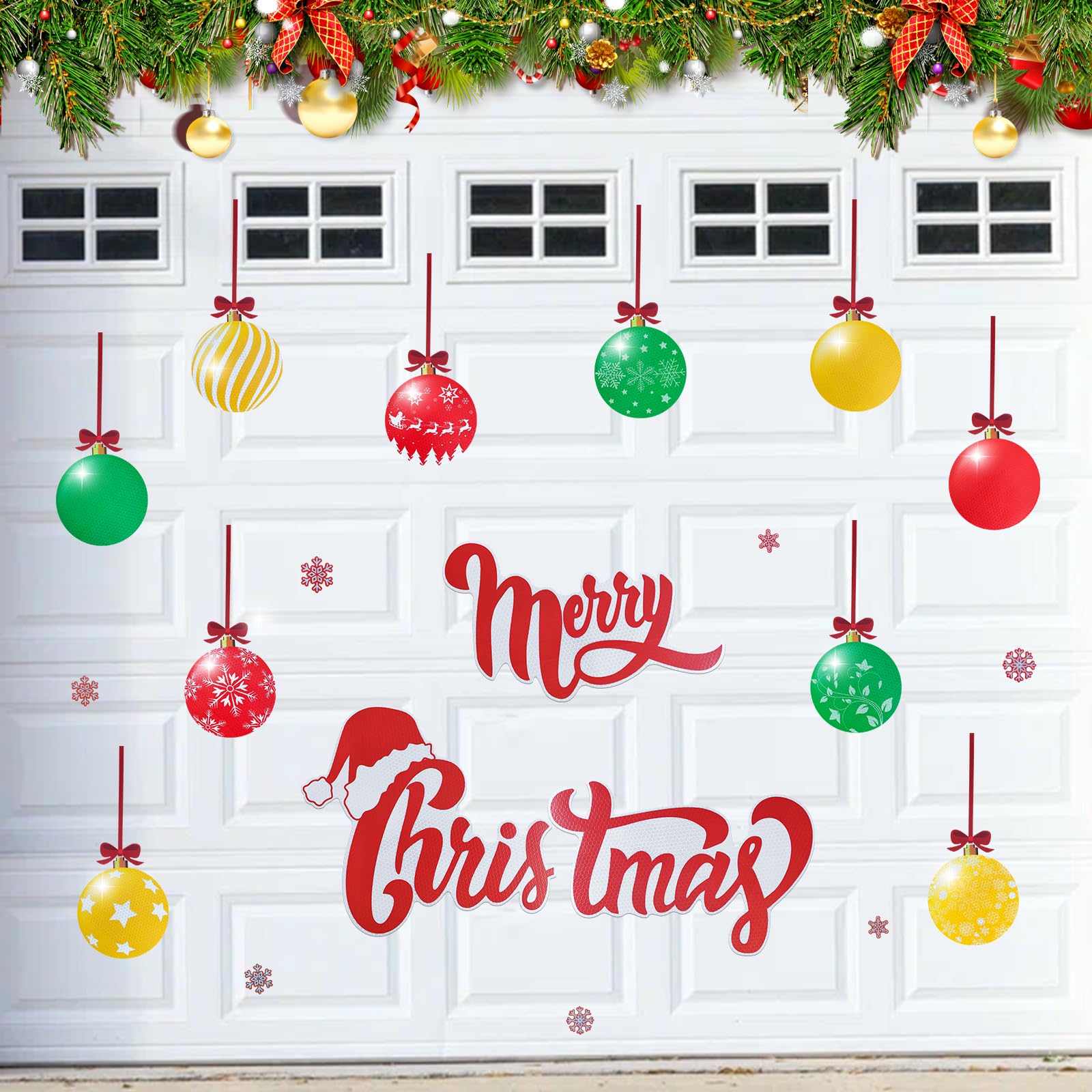 Aimants de Noël pour réfrigérateur et boîte aux lettres réfléchissants x30