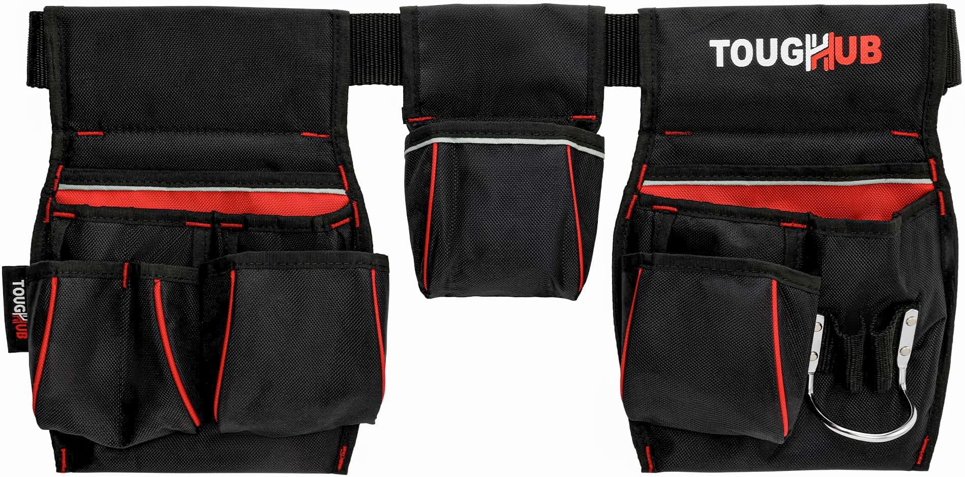 Heavy Duty 1680D Nylon Work Tool Belt Pouch – 9 Pockets Adjustable Tool Belts for Men, Electricians, Carpenters & Plumbers – Hammer Loop & Multi-Compartment Waist Bag