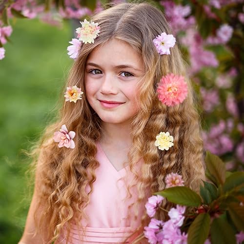 Miniatura 4 de 42 pinzas para el pelo con flores, tenedor para niñas, hecho a mano, horquilla, deslizante, pinzas para el cabello para mujeres, bodas, bodas,