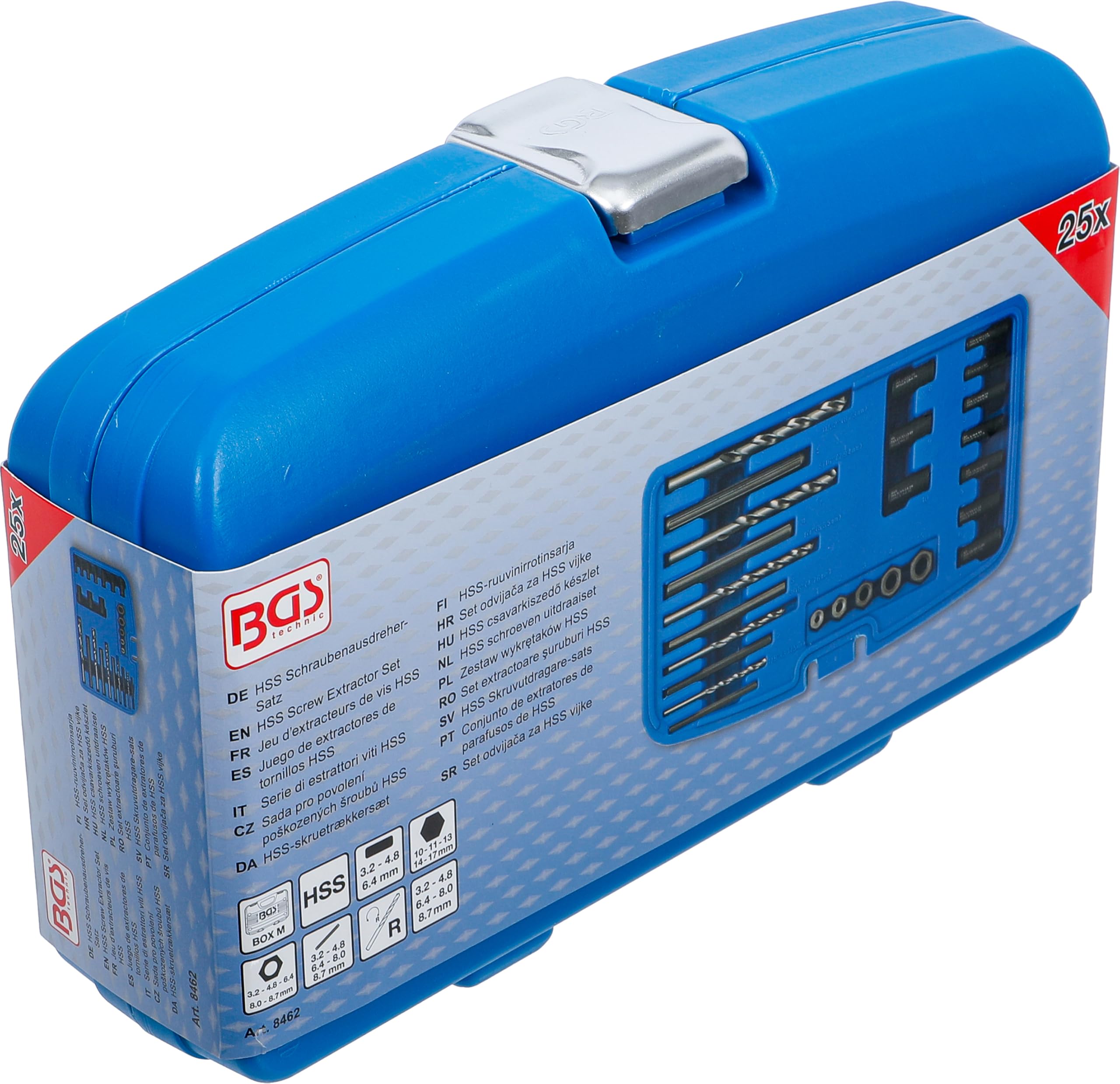 BGS 8462 | Juego de extractores de tornillos HSS | 25 piezas