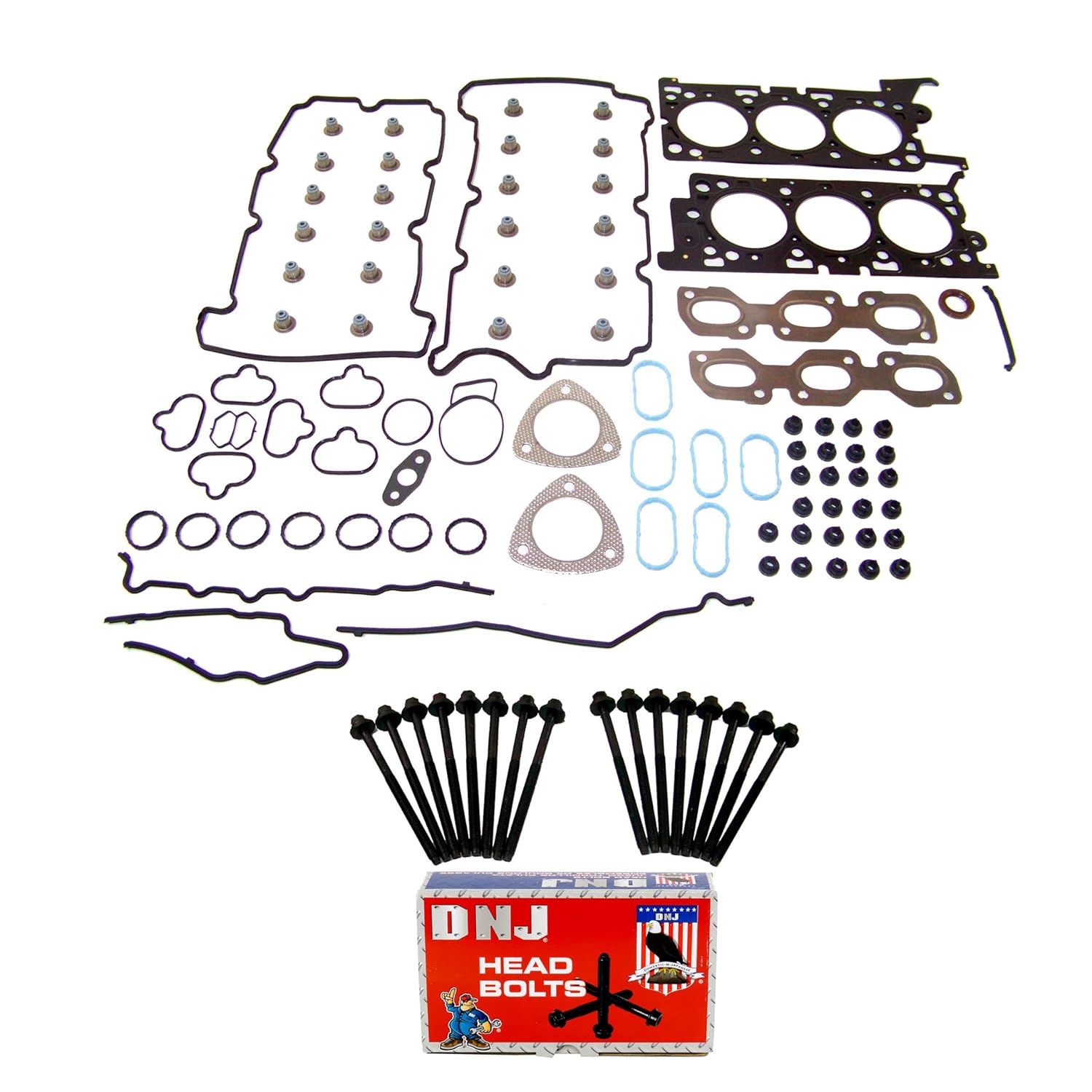 DNJ HGB4103 Cylinder Head Gasket Set with Head Bolt Kit for 2007-2008 Ford Mazda Mercury Escape Mariner Tribute 3.0L V6 24V DOHC 2968cc