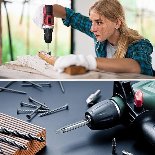 Miniatura 7 de MulWark Robertson - Juego de 10 brocas cuadradas Allen para destornillador, 2.3 pulgadas de largo y 14 pulgadas de diámetro, vástago de liberación