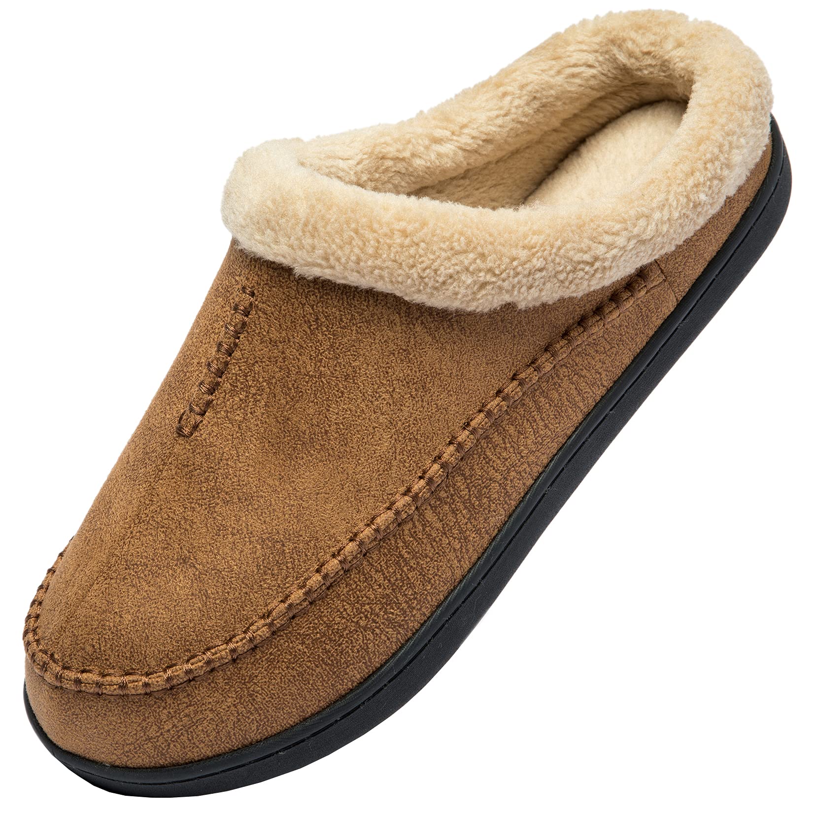 Men's Memory Foam Slippers, Warm Winter Plush Hut Shoes
