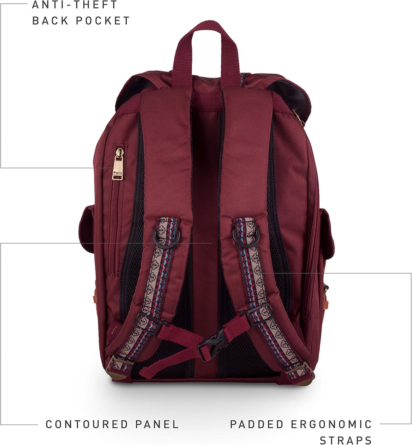 Flаѕh Dеаlѕ - 80% оƒƒ Doughnut Woodland Small Bo-He 18L Travel Outdoor Adventure Hiking School Laptop Basic Fashion Lightweight Commuter Casual Daypack Backpack (Wine)