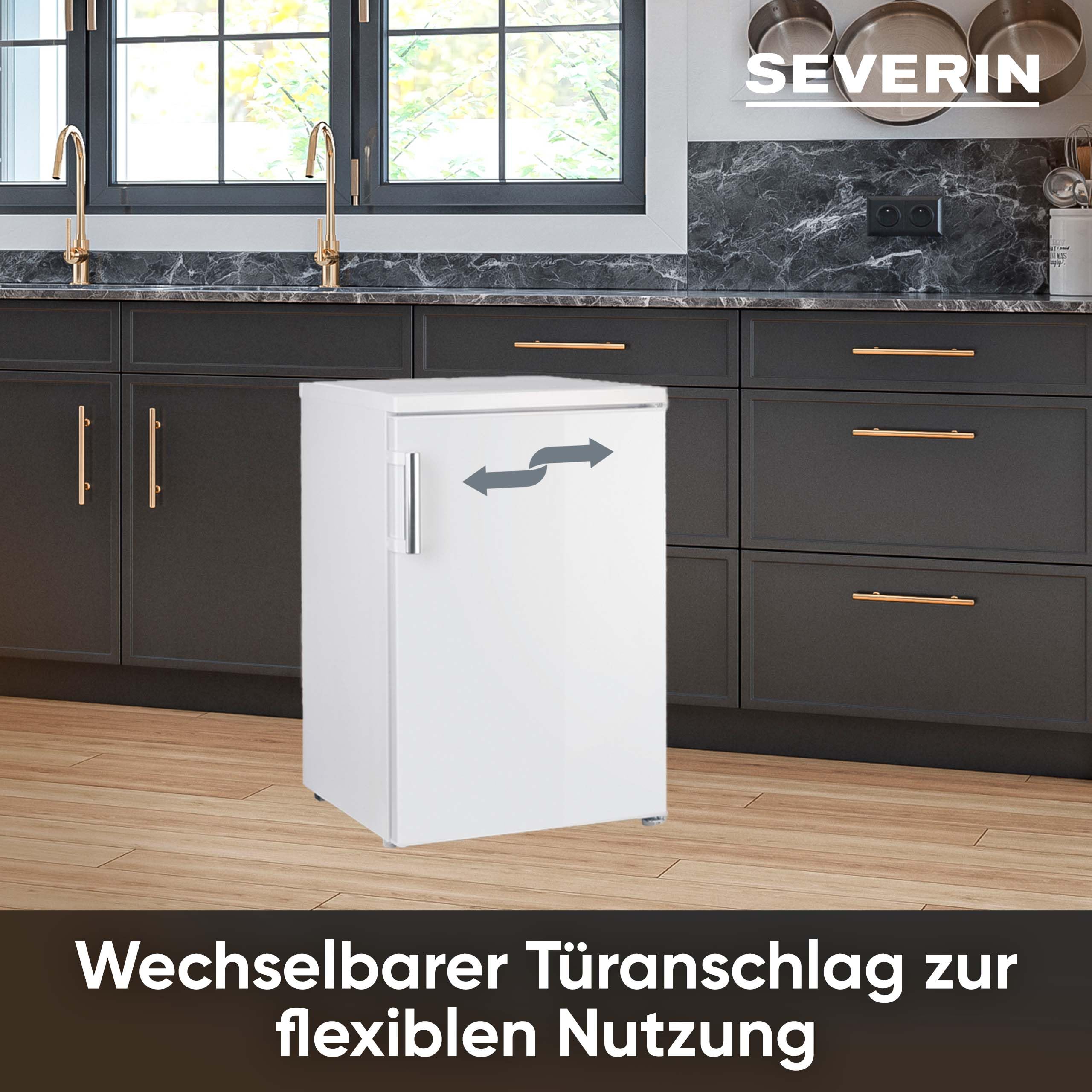 SEVERIN Tischvollraumkühlschrank mit 133 L Nutzinhalt, Vollraumkühlschrank freistehend, mit LED-Innenraum-Beleuchtung, nur 37 dB, weiß, VKS 8843 [EEK C]
