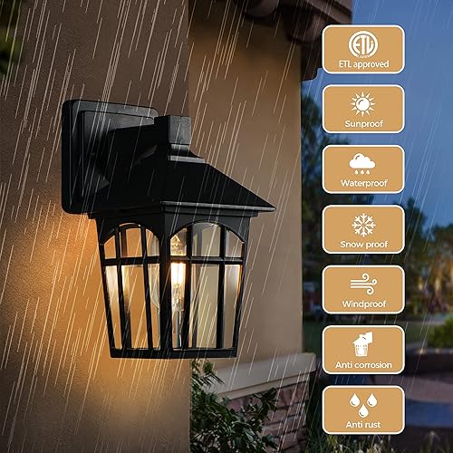 Miniatura 2 de Lámparas de aluminio para montaje en pared al aire libre, faroles impermeables exteriores, aplique de pared para patio, porche, patio, carcasa de