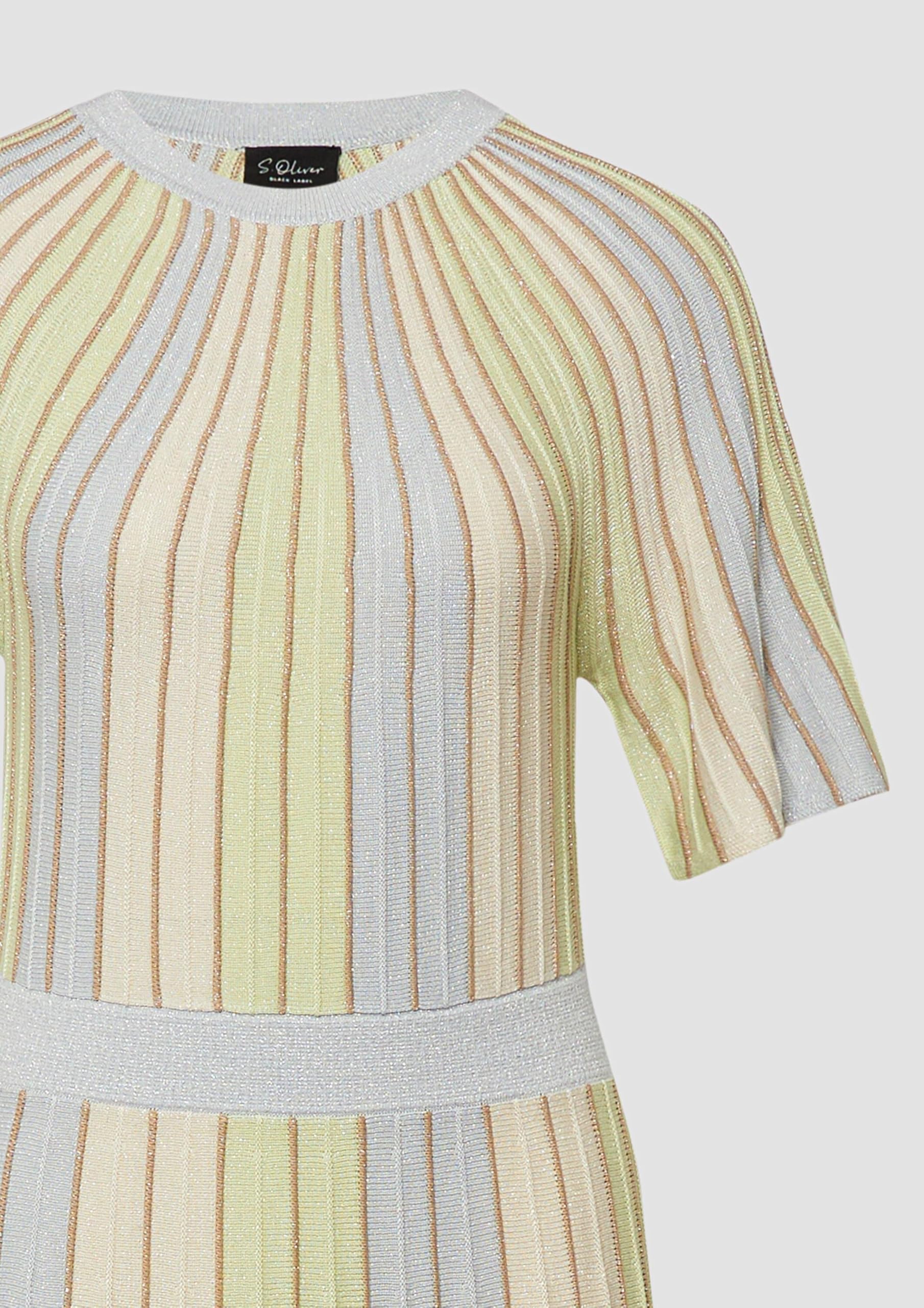 s.Oliver Multicolor-Strickkleid mit Metallic-Garn und Flügelärmeln