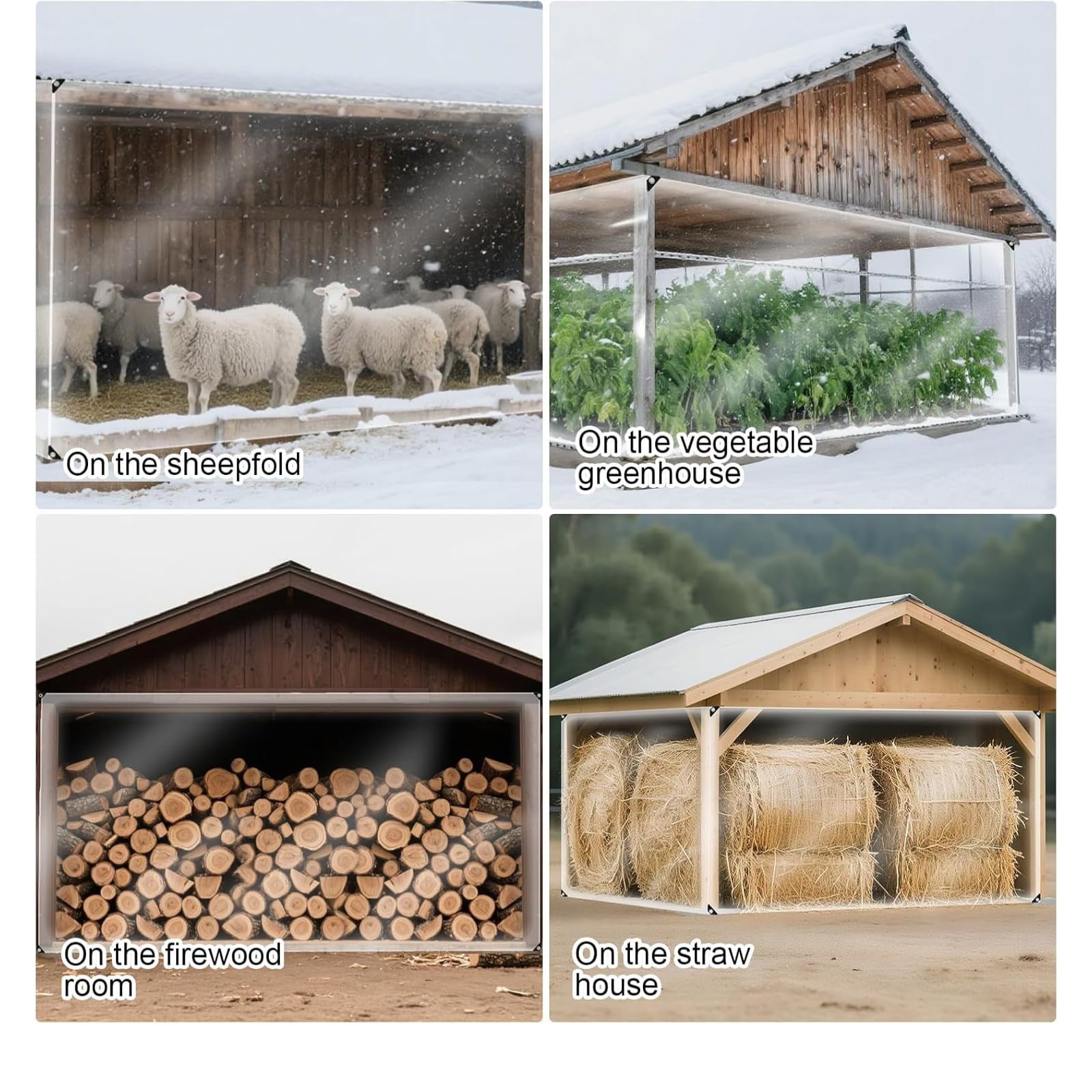 Cubierta de PVC para gallinero con bordes reforzados para refugio de aves de corral al aire libre y cubierta aislada para aislamiento invernal