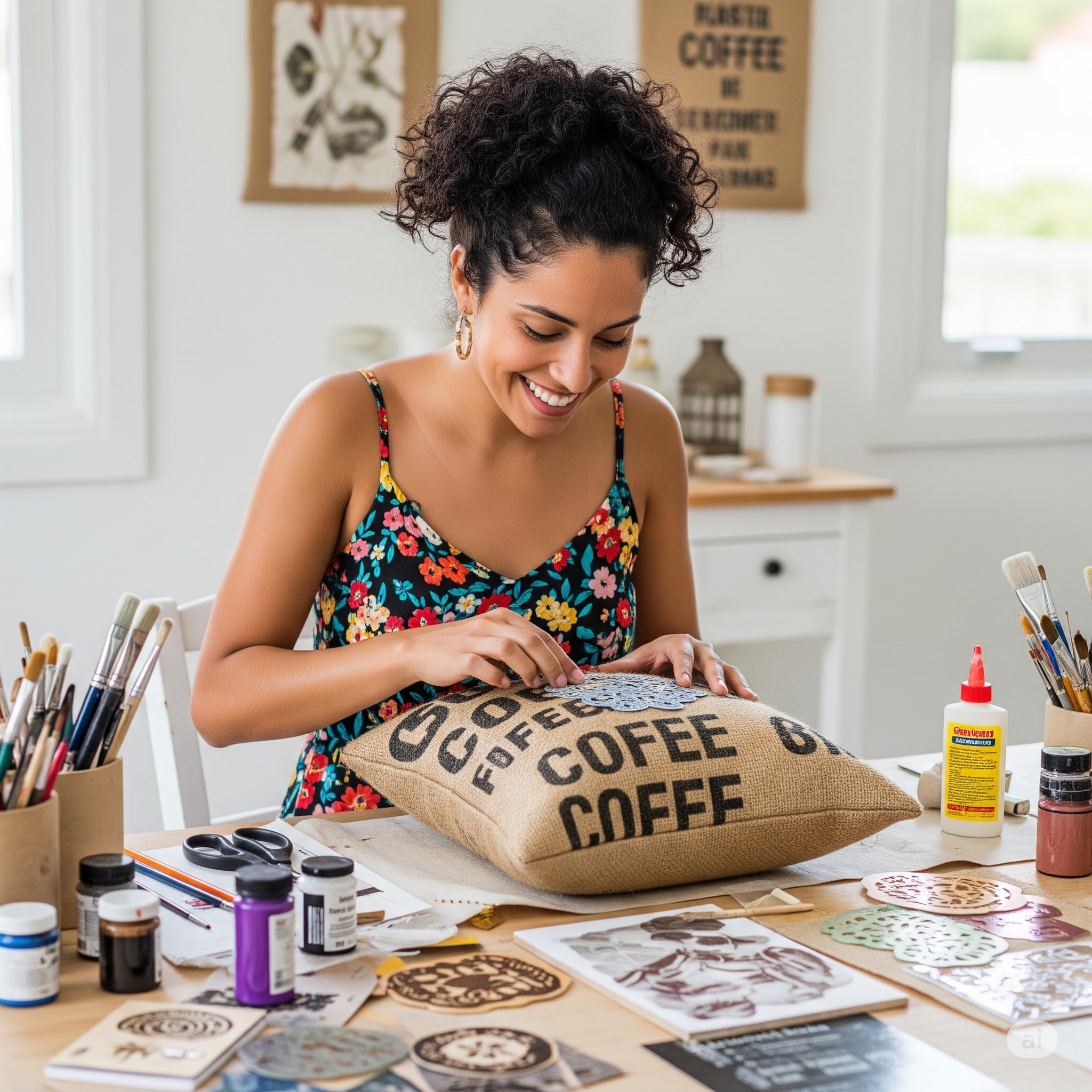 6 Sacchi di Juta Originali da Caffè 70x95 cm – Usati e Vuoti – Per Arredo Rustico, Fai da Te, Decorazioni, Allestimenti, Giardino, Upcycling