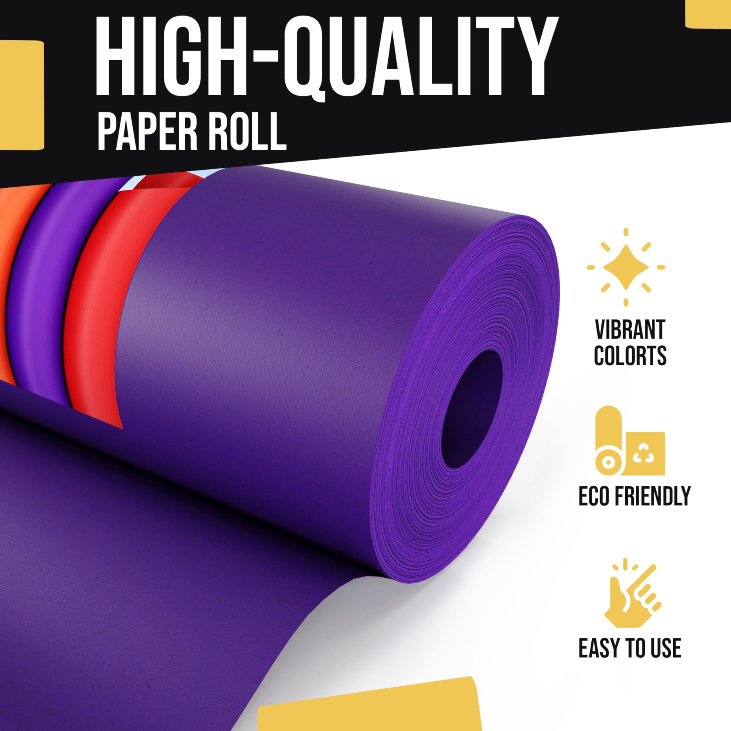 Crown Display Rouleau de papier kraft violet – 45,1 x 3,352,8 cm (33,5 m), parfait pour l'expédition et l'emballage, les fournitures d'artisanat