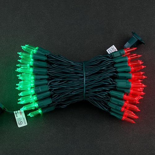 Miniatura 9 de YULETIME Luces LED de Navidad de color blanco frío, 33 pies, 100 unidades de espacio de 4 pulgadas, de una pieza, de alta resistencia al agua, con