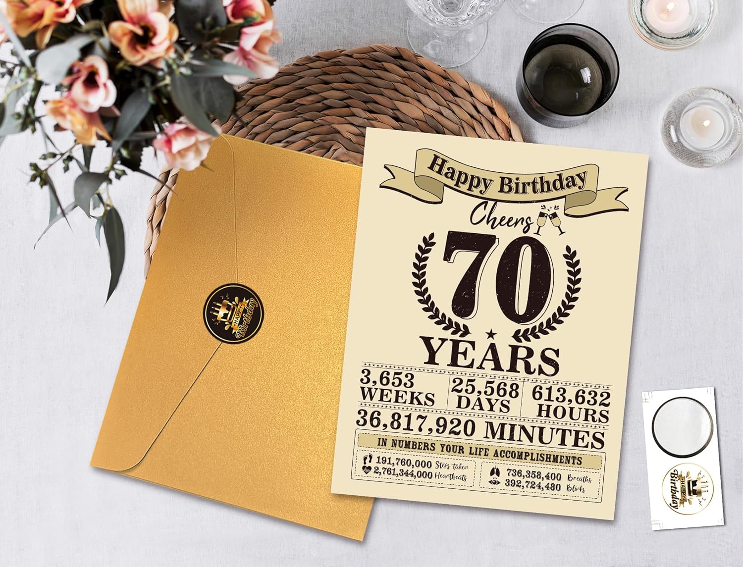 Ogeby Funny 70th Birthday Gifts for Women Men, Jumbo 70th Birthday Card for Dad Mom Grandma Grandpa, Gifts for 70 Year Old Woman Man, Vintage Back in 1956 Bday Decorations - Image 4