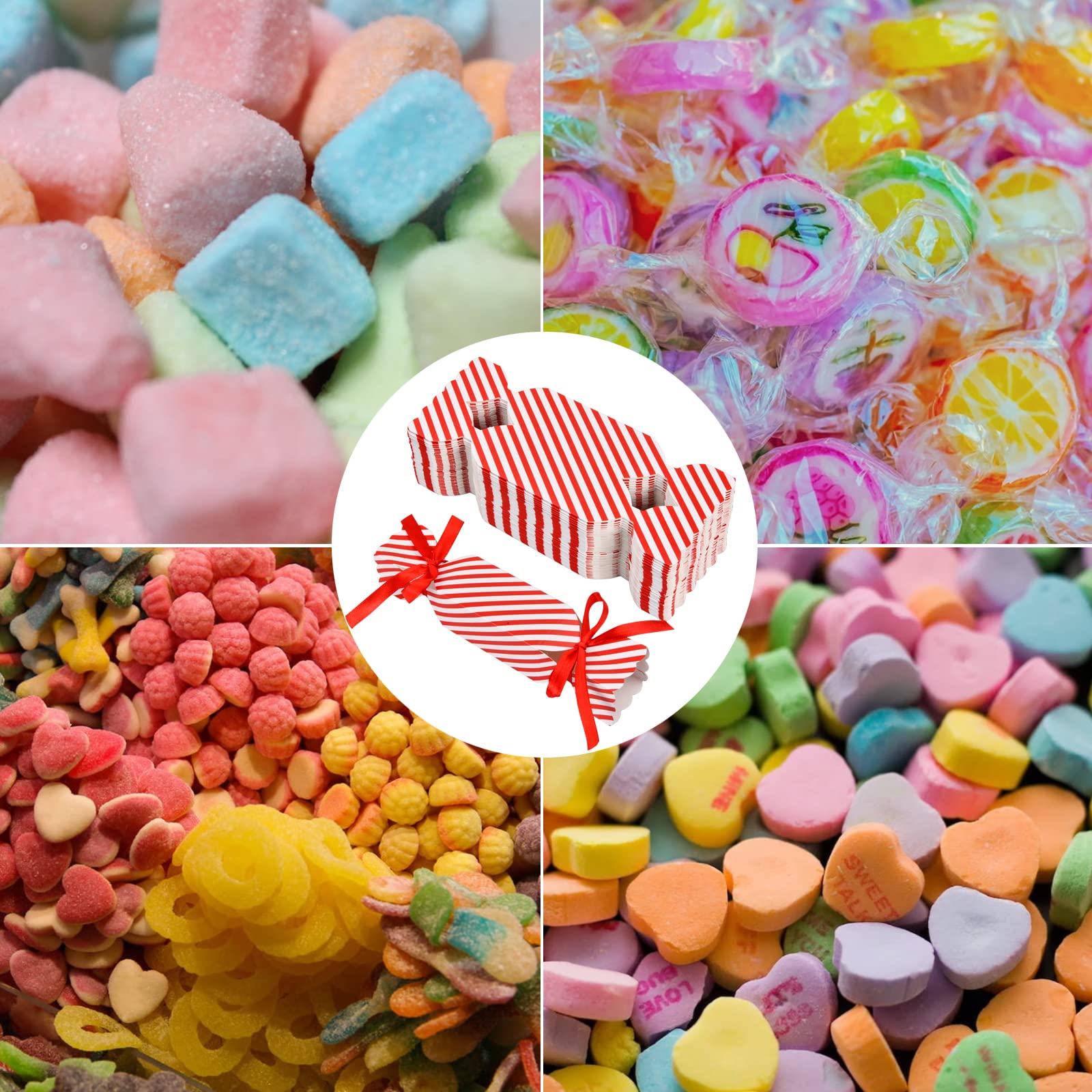 Rapidbok 50 Boîtes à Bonbons Papier Avec Rubans - Coffrets Cadeaux Mariage Baptême Anniversaire Rouge