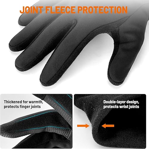 Miniatura 3 de GXCROR Guantes de invierno con aislamiento térmico resistente al viento y 3M, pantalla táctil y antideslizantes, ideales para correr, ciclismo,