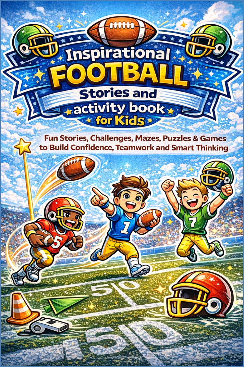 Inspirational Football Stories and Activity Book for Kids: Fun Stories, Challenges, Mazes, Puzzles & Games to Build Confidence, Teamwork and Smart Thinking