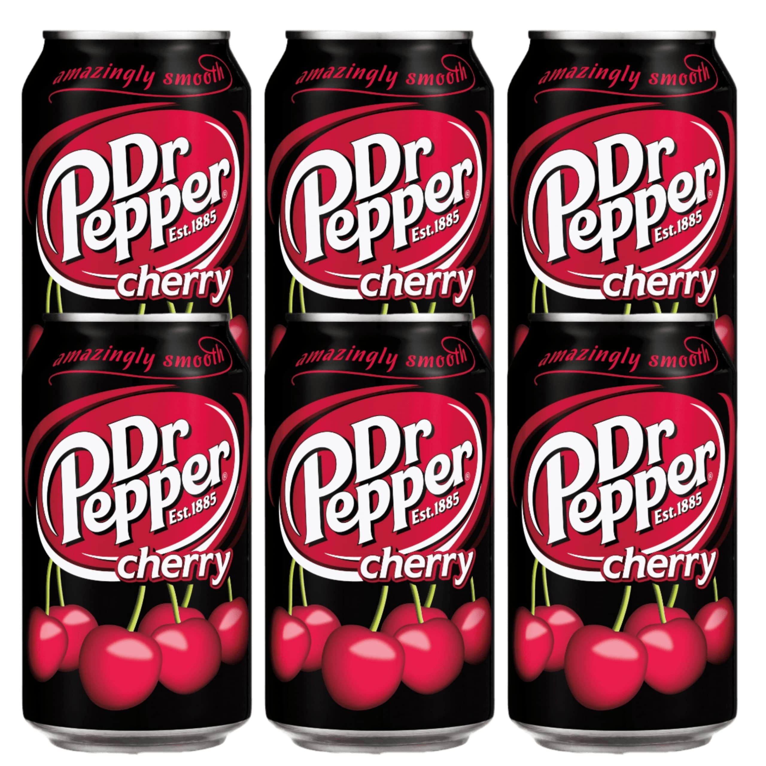 Dr Pepper Cherry Flavoured Carbonated Soft Drink Can, 330ml (Pack Of 6)
