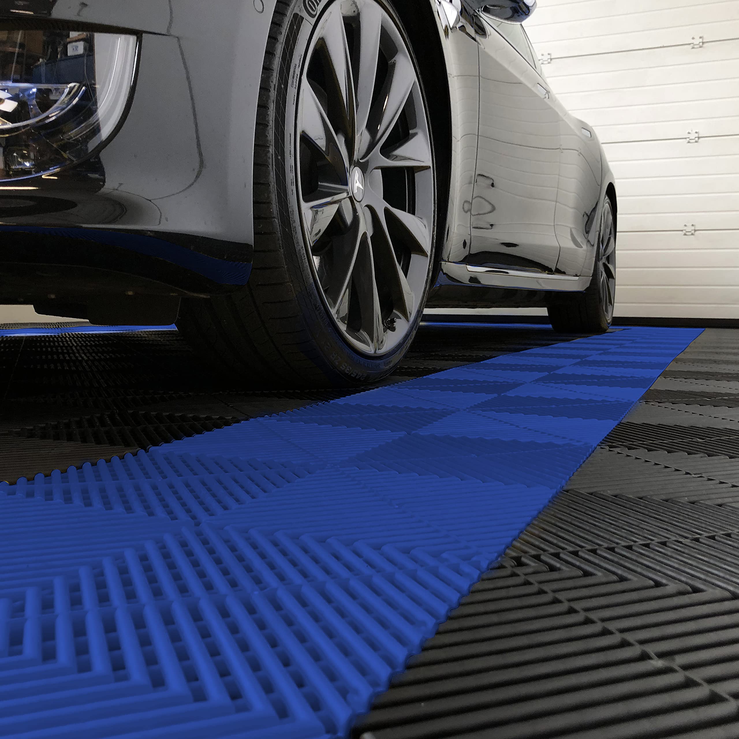 SOGI PAV-03-BL Kit piastrelle in PP per pavimento officina, garage - 40x40 cm - 1 mq - 10 mq - 50 mq - 100 mq - colore blu (1 mq = 6 piastrelle)