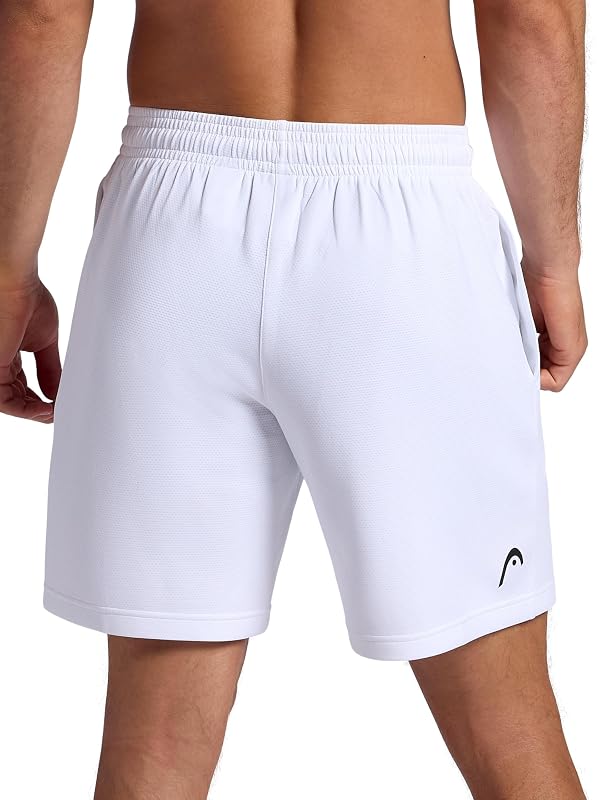 HEAD Men’s Deuce Short, Standard Fit, 7” Inseam, Breathable Mesh Fabric, Stark White, X-Large by HEAD - Used condition - Image 2