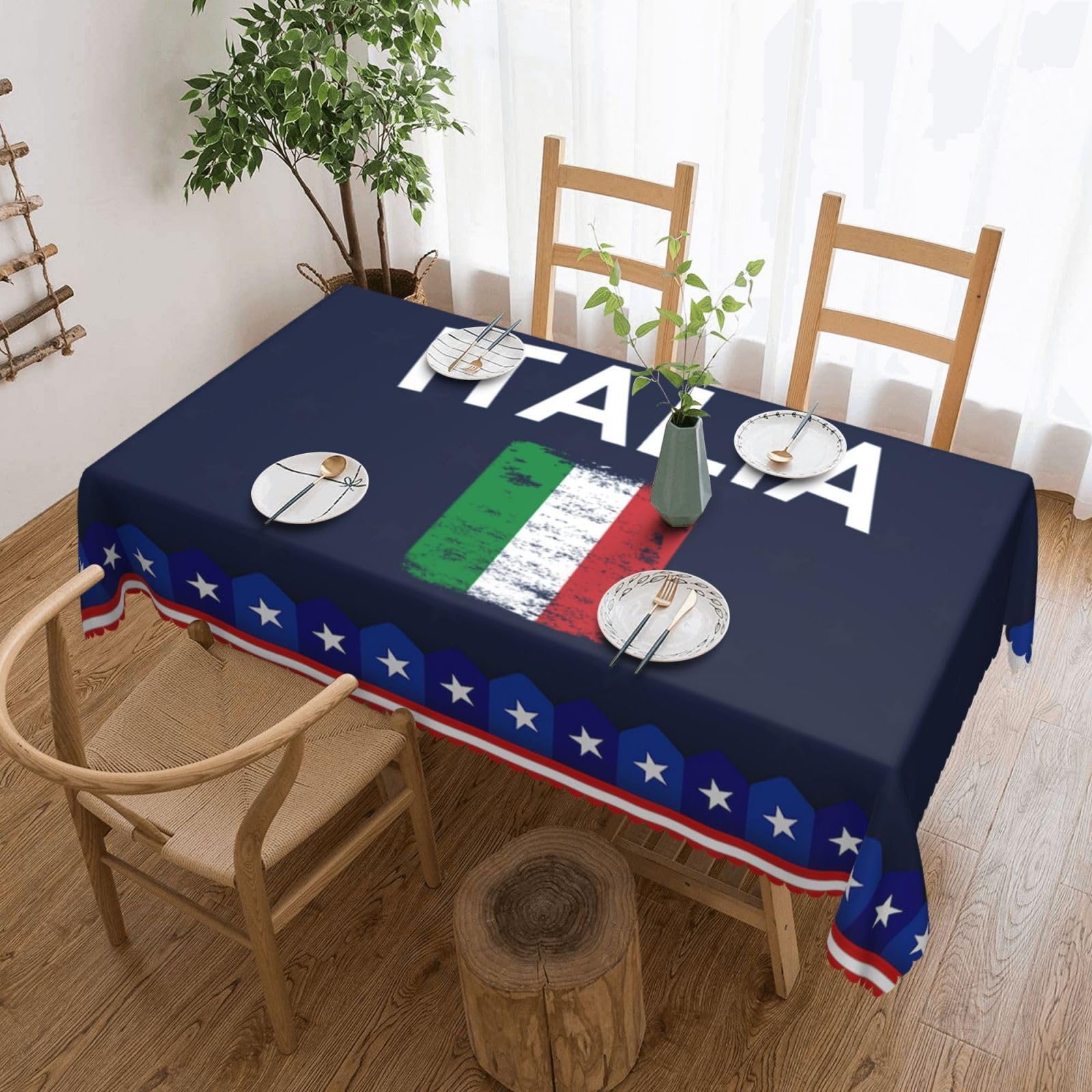 SMAZDFXX Italia Italy Italian Flag 54 x 72in Table Cloth,Polyester Rectangle Tablecloth for Kitchen Dining Camping Decorative and Buffet Parties Table Cover