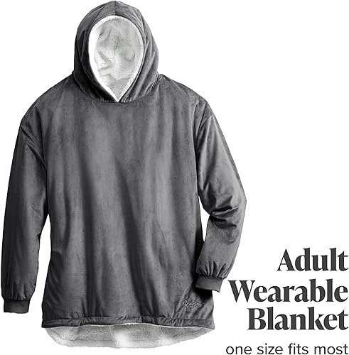 Miniatura 4 de Bare Home Manta Sherpa portátil, cálida y acogedora, manta de felpa suave con capucha, tallas para adultos y jóvenes