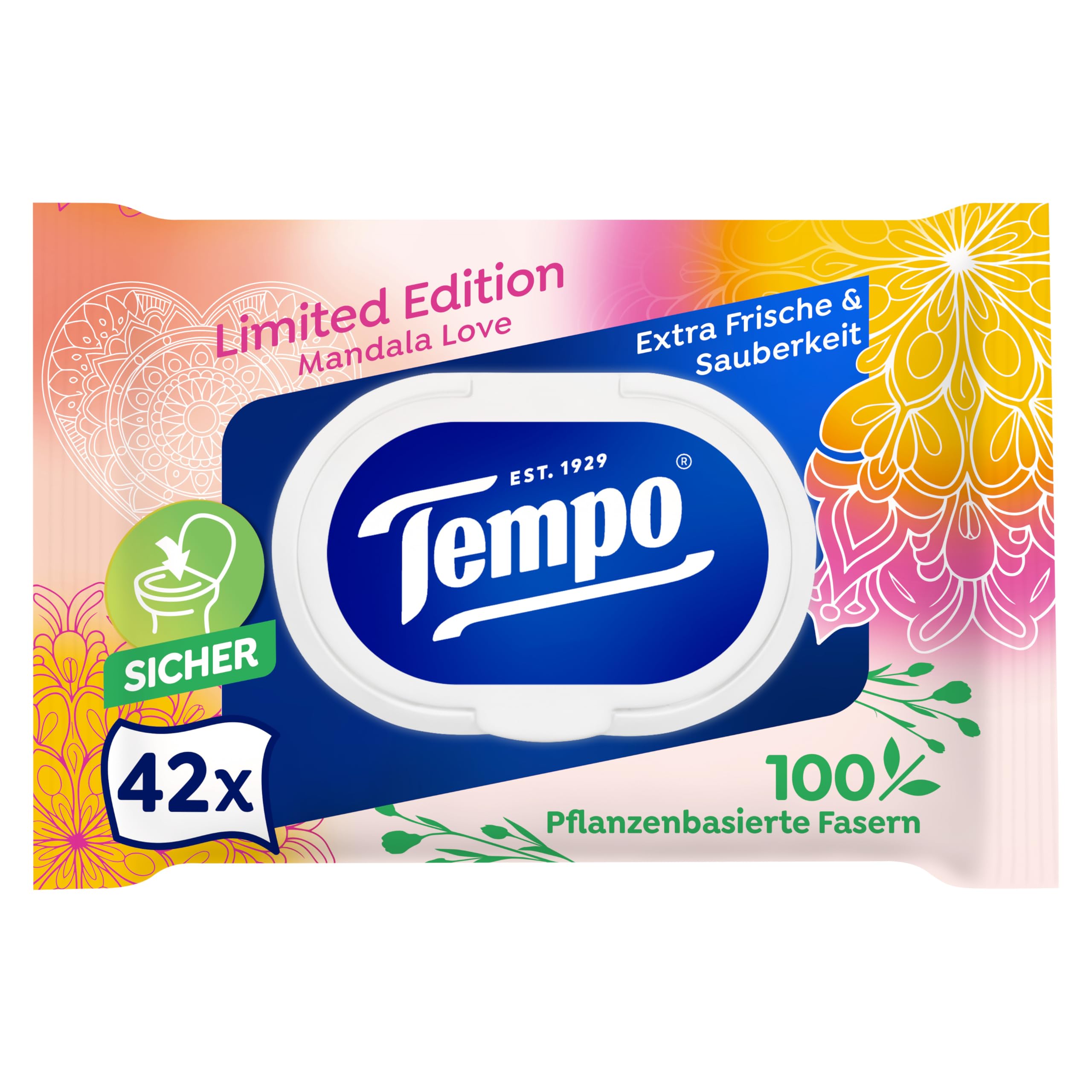 Tempo Papier toilette humide Édition limitée Motif floral