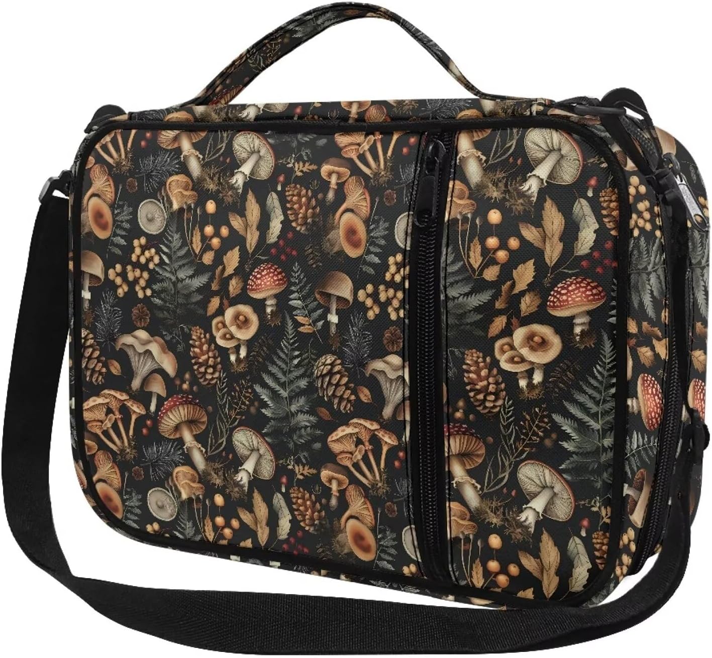 Mushroom Bible Carrying Case Portable Bible Bags and Totes, Glad for Bible Study, Daily Use, Bible Organizer