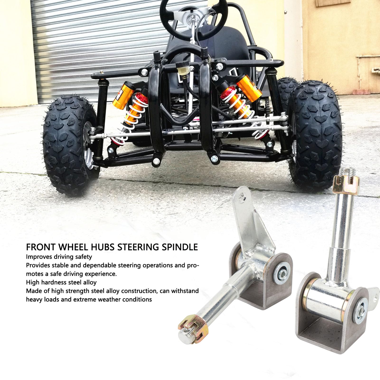 Ensemble de Moyeu de de Broche de Direction Avant de Roue M16 de 16mm, Alliage D'acier Gauche Droite pour Go Kart UTV ATV Quad Bike