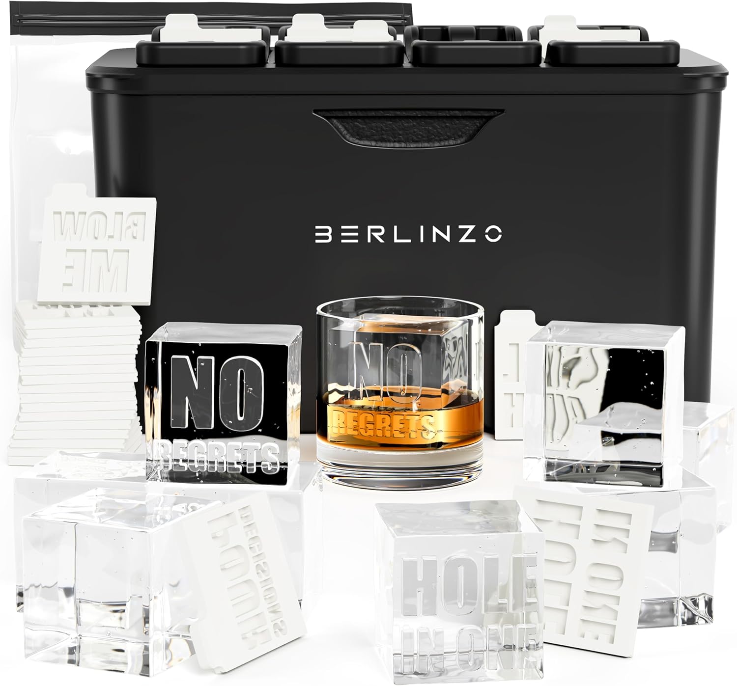 Berlinzo Ice Cube Maker with Conversation Ice Prints