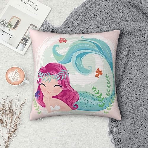 Miniatura 6 de Duduho Cómoda funda de almohada cuadrada decorativa con diseño de sirena para dormitorio sala de estar sofá sofá y cama 16 x 16 pulgadas