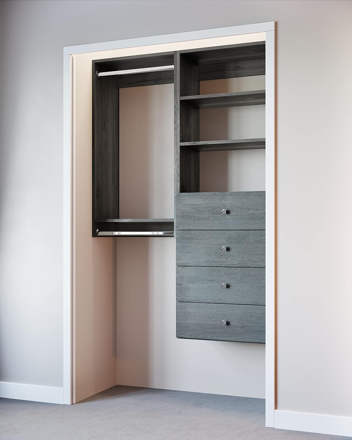 Buy Modular Closet System Hanging Closet Organizer with Drawers for