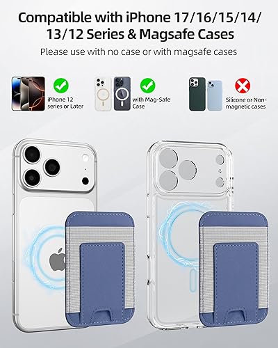 Miniatura 191 de ExtreLife Magsafe Wallet, cartera magnética más fuerte para iPhone 17/16/15/14/13/12, para tarjetero Magsafe con 2 ranuras para tarjetas, bloqueo