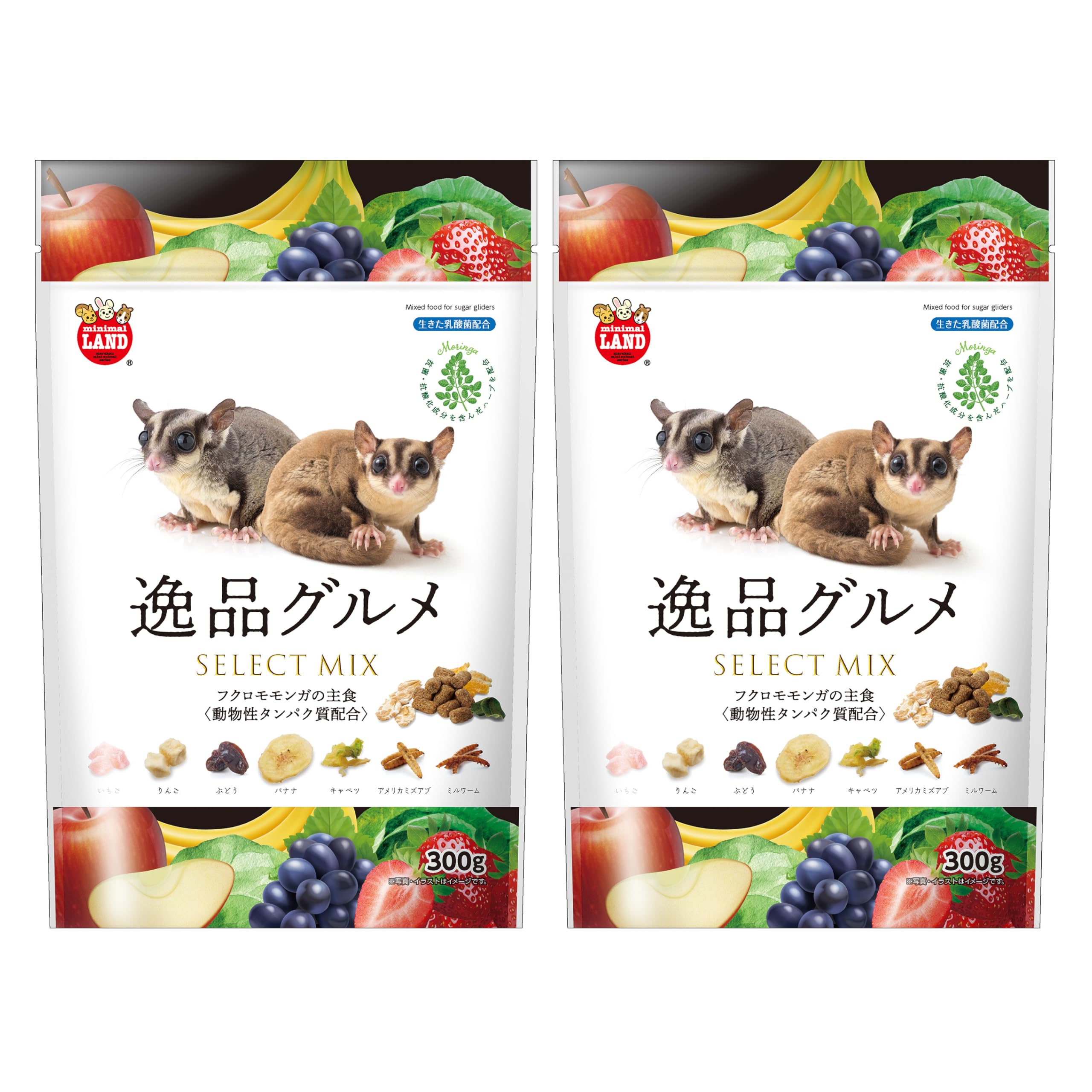 ミニマルランド フクロモモンガの主食 逸品グルメ 300g×2個セット