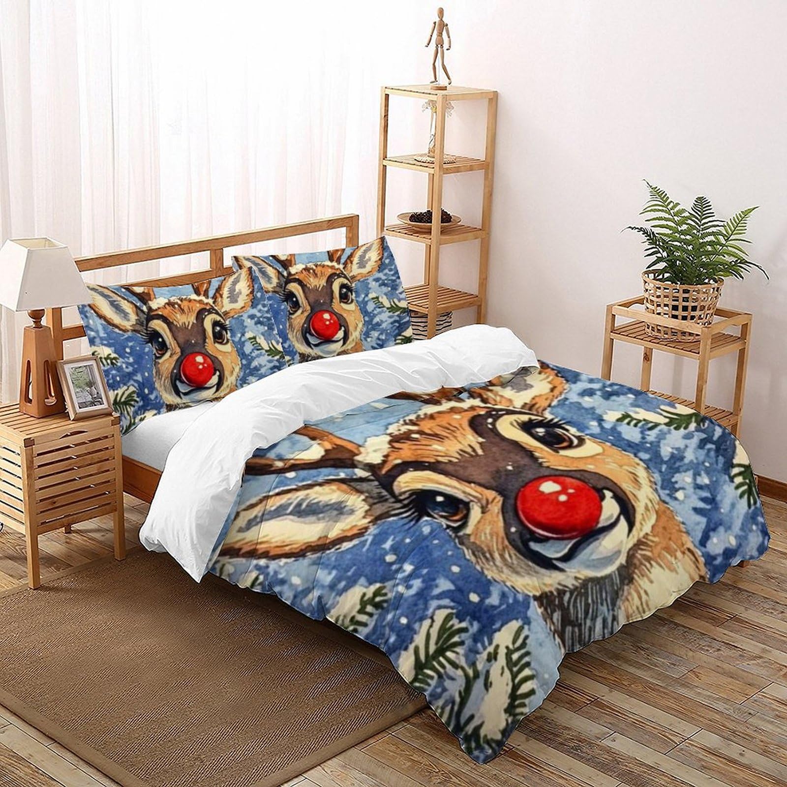 Parure housse de couette cerf 260x220cm le cadeau parfait pour lit enfant