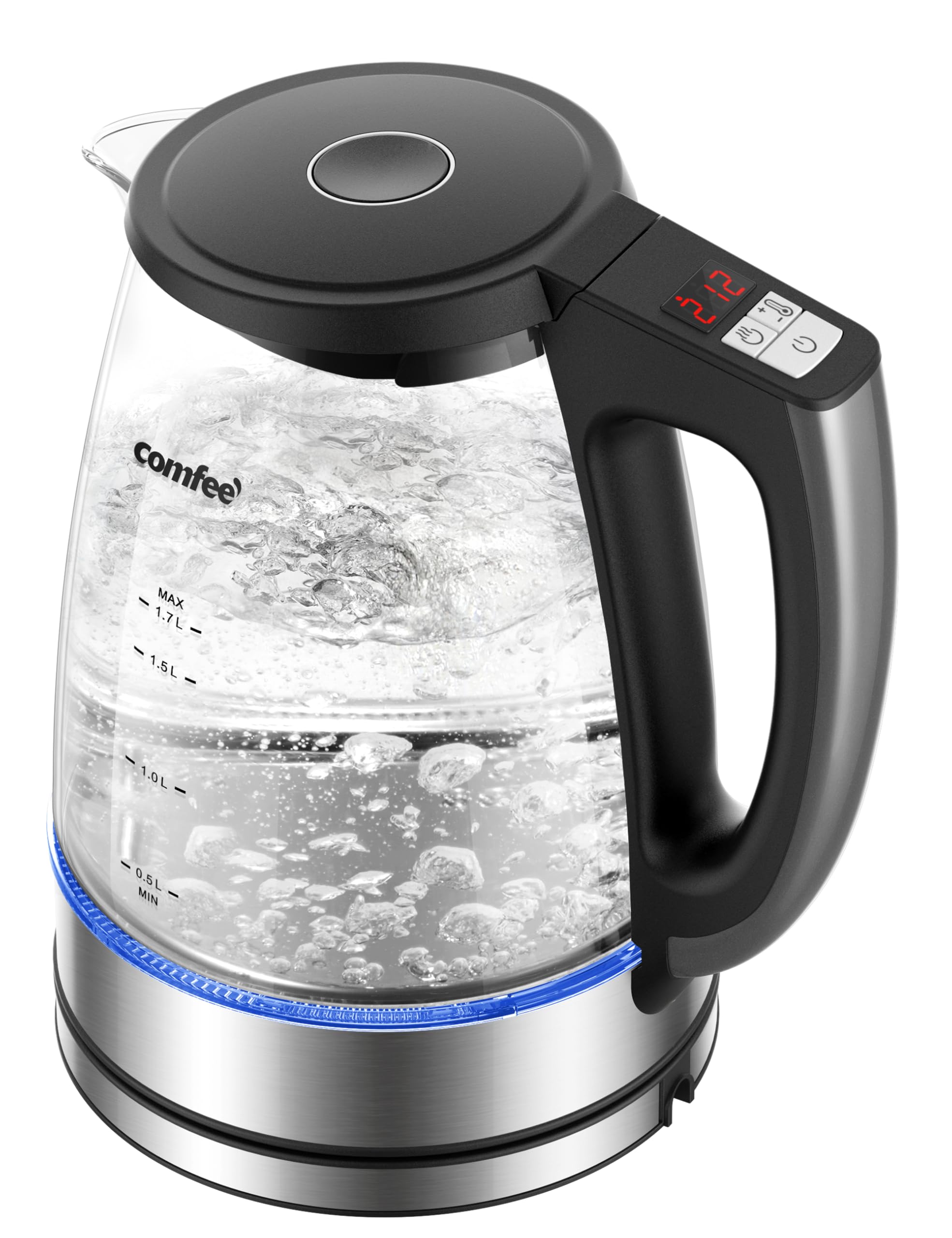 COMFEE' 1.7L Glass Tea Kettle and Kettle Water Boiler