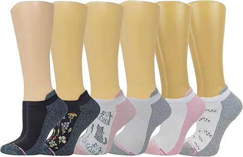 Miniatura 5 de Dr. Motion 6 pares de calcetines de compresión transpirables acolchados de corte bajo para mujer