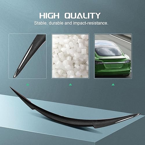 Miniatura 3 de SCITOO Alerón de ala para alerón para 2014-2020 estilo V negro brillante tapa trasera alerón ala