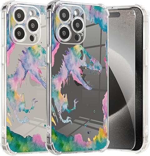 Vista 207 de Roemary Buffertech - Funda protectora para iPhone 13 Pro Max con diseño Golden Retriever, diseño de arcoíris con protector de pantalla