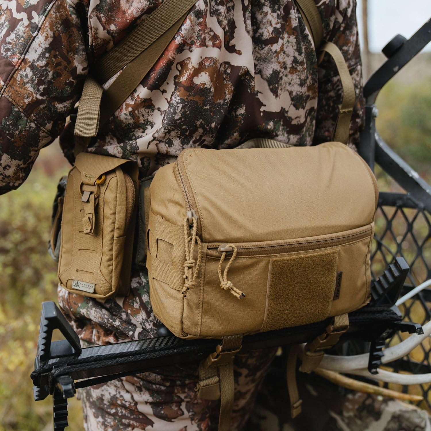 FHF Gear Lumbar Pack – MOLLE-Compatible Hip Belt Storage Pouch for Hunting, Tactical & Fishing Gear with Zippered Pockets