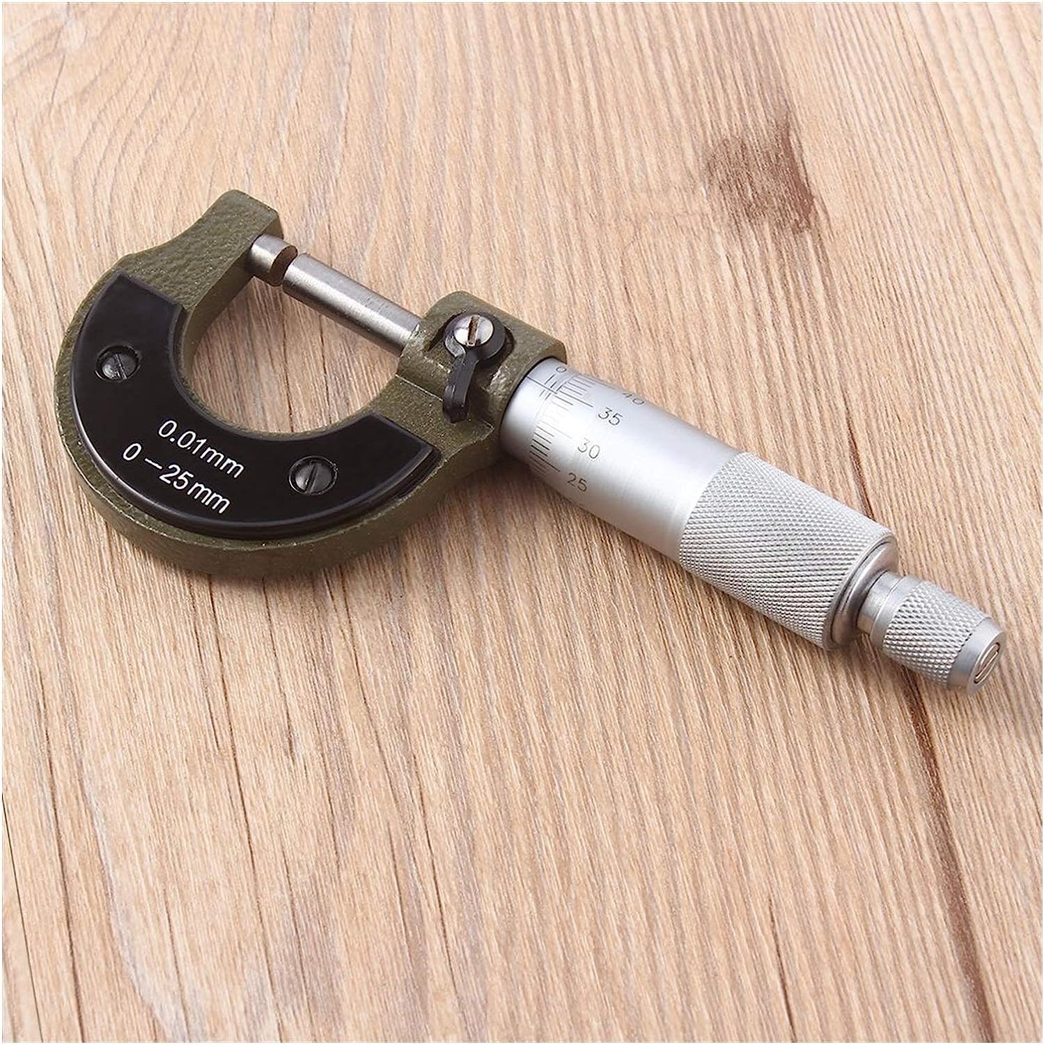 BUNGAA Micrómetro,Micrómetro de Exteriores,Medidor de ESP Micrómetro métrico Exterior de Calibre de 0-25mm y 0,01mm, Herramienta con Metal for Calibre mecánico, Oferta en Stock, micrómetro Digital