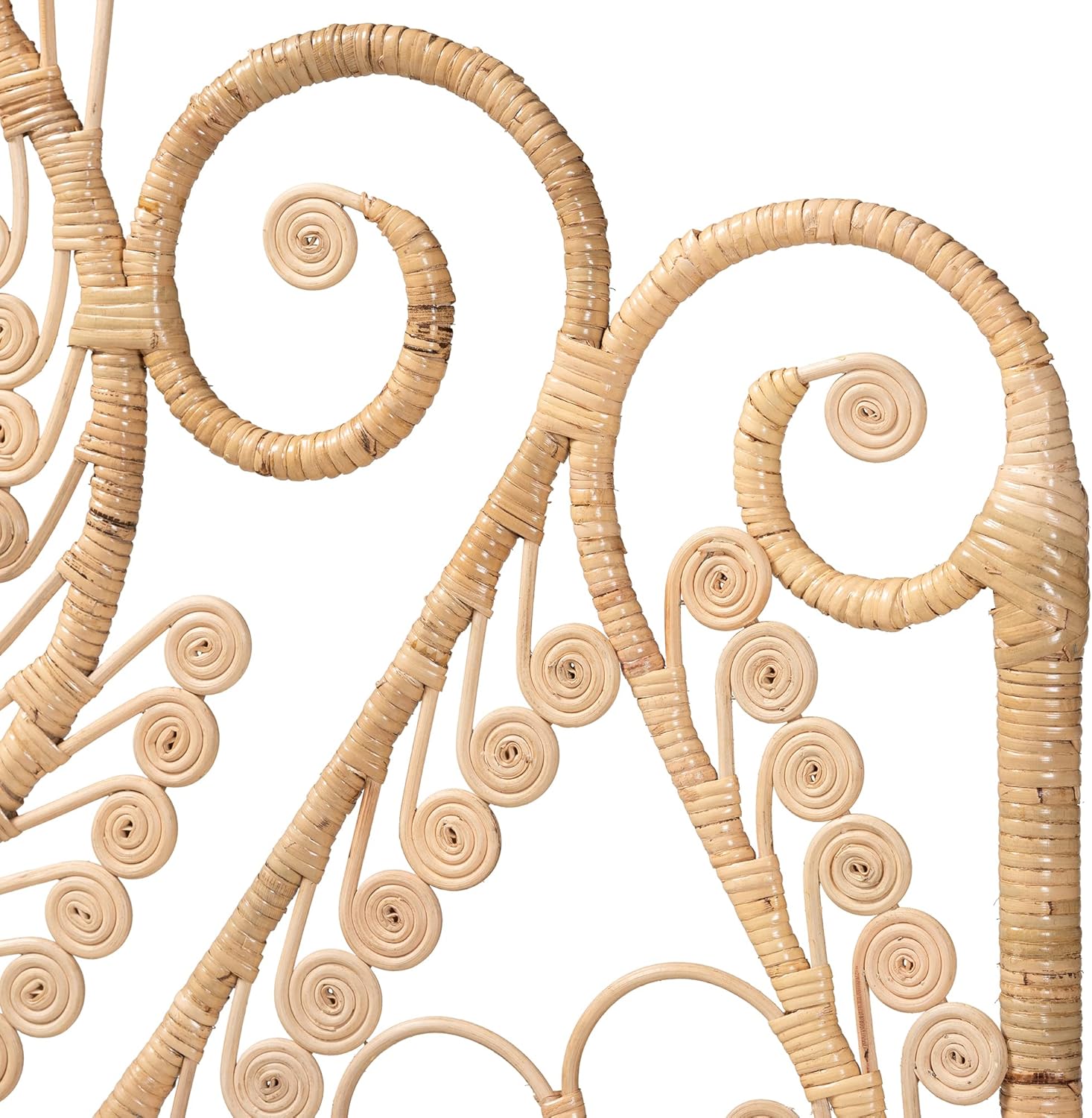 Bali & pari Caelinus Modern Bohemian Natural Rattan Queen Size Standalone Headboard