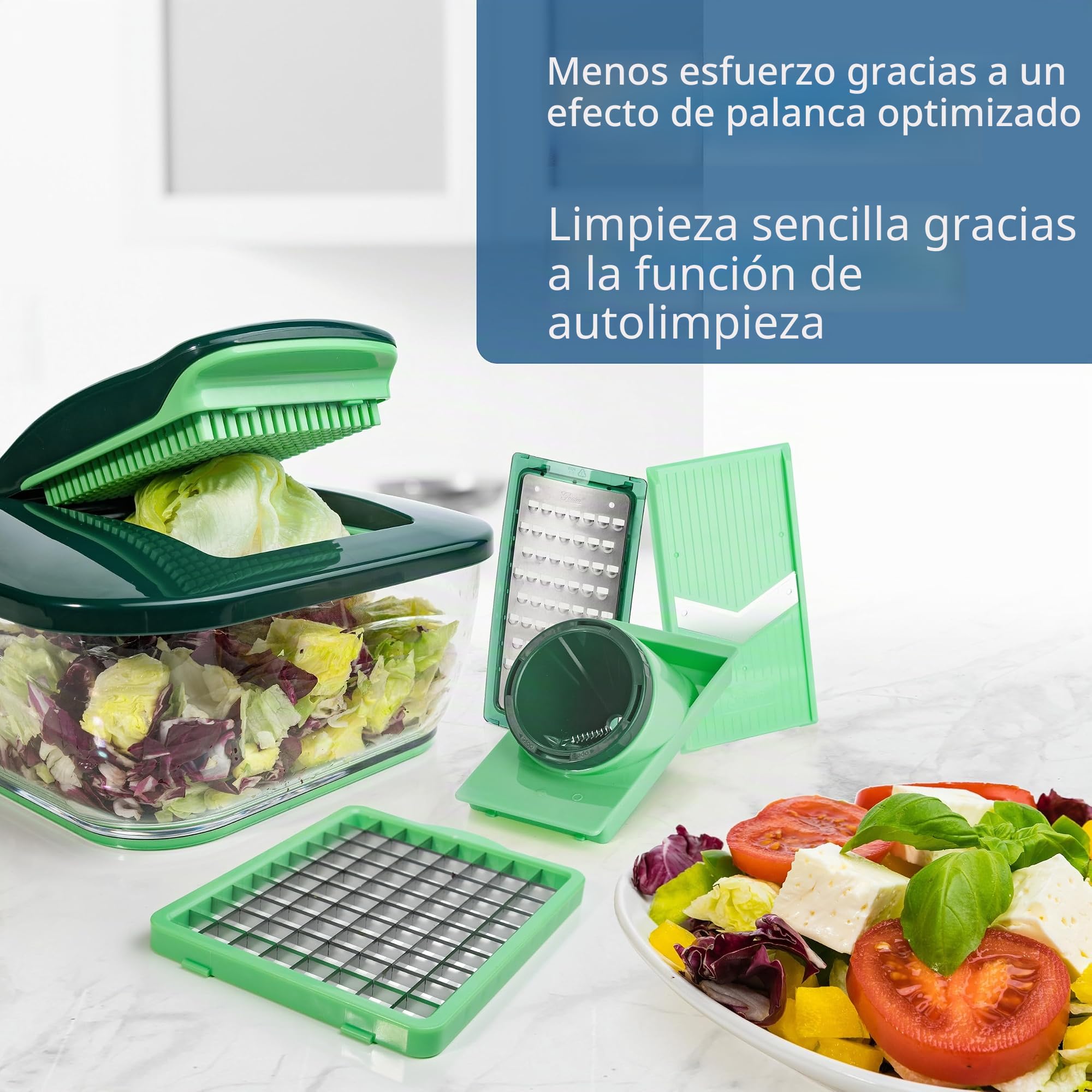 NICER DICER DICERCHEF01 La nueva versión Chef para aún más diversión cocinando sana y rápidamente, color verde