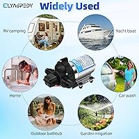 Vista 7 de Bomba de agua fresca para RV Elyaspedy 2025 mejorada 2088-554-144/2088-403-144, bomba de diafragma autocebante de 12V 3.5GPM, 45PSI, incluye