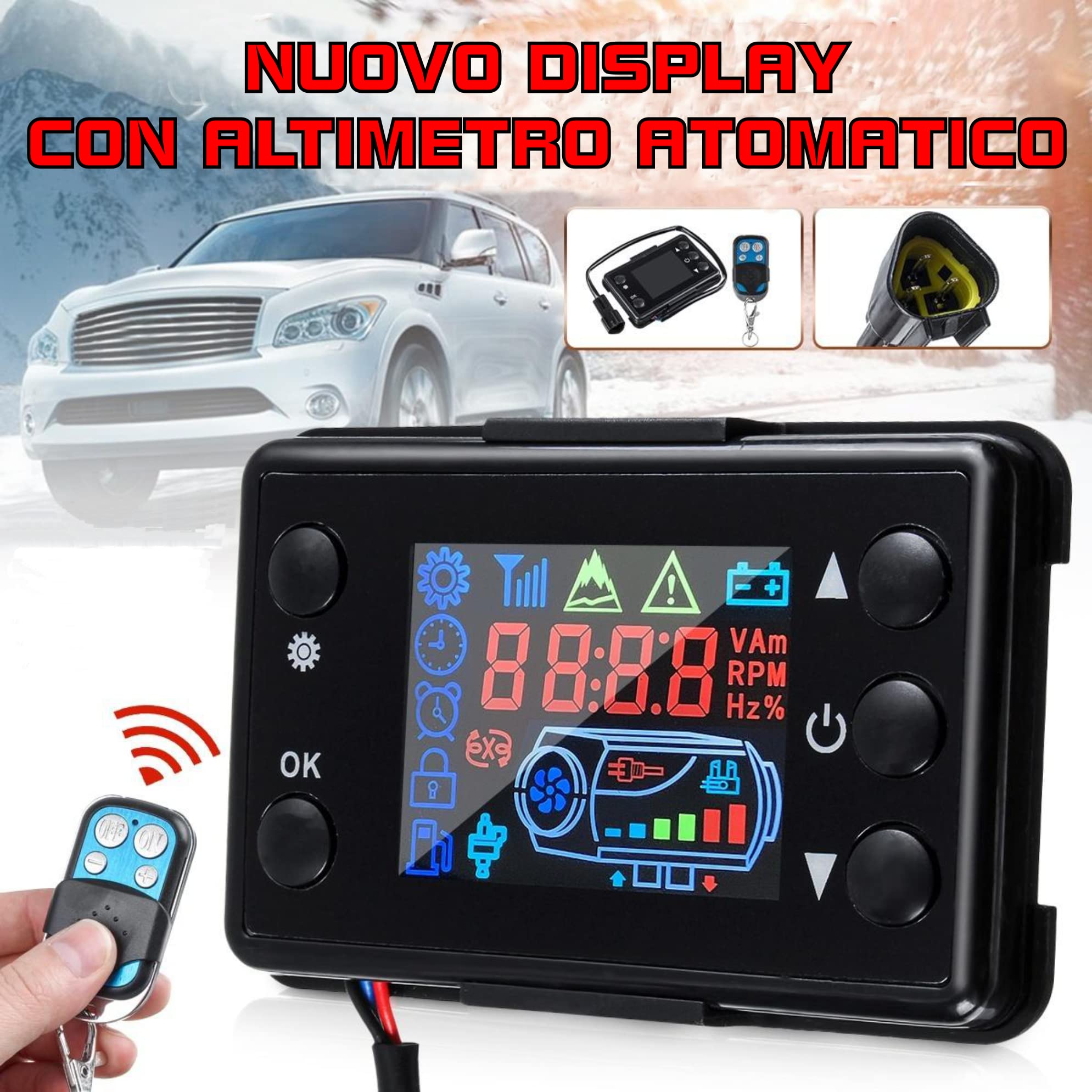Antech Riscaldatore ad Aria Diesel 12V 5KW con Interruttore LCD Telecomando, Riscaldamento da Parcheggio per Automobili Camion Caravan SUV Pick-up Barche Yacht RV Camper