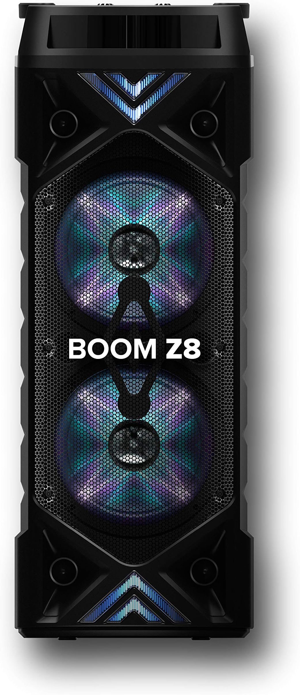ZIZO Boom Z8 Wireless Speaker with Karaoke, MicroSD/USB Playback, Line-in Port, 4500mAh Rechargeable Battery, 40W Output (Black)