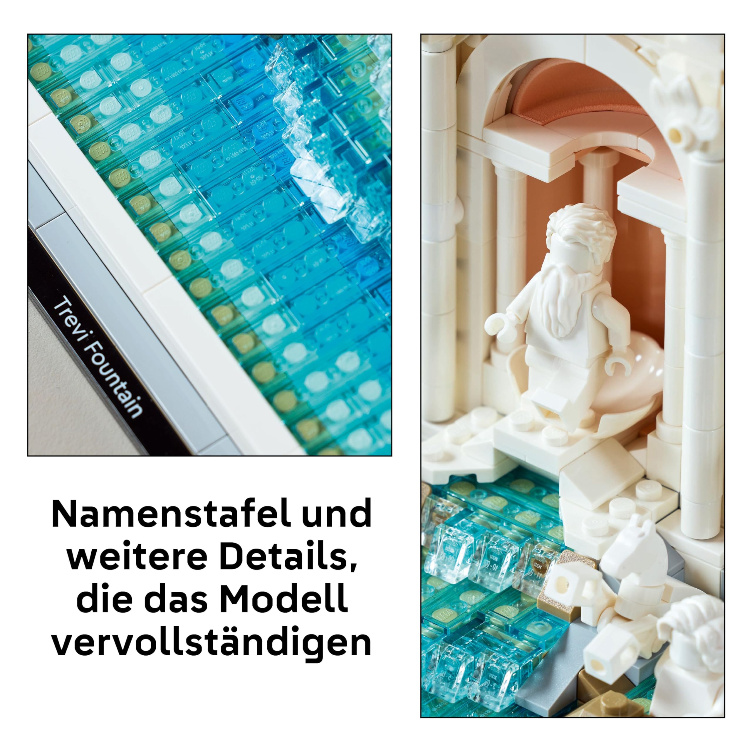 LEGO Architecture Trevi-Brunnen - Modell eines Wahrzeichens von Rom mit Minifiguren Skulpturen - Sammlerstück für das Büro und Wohnzimmer - Geschenk für Erwachsene und Architekturliebhaber 21062